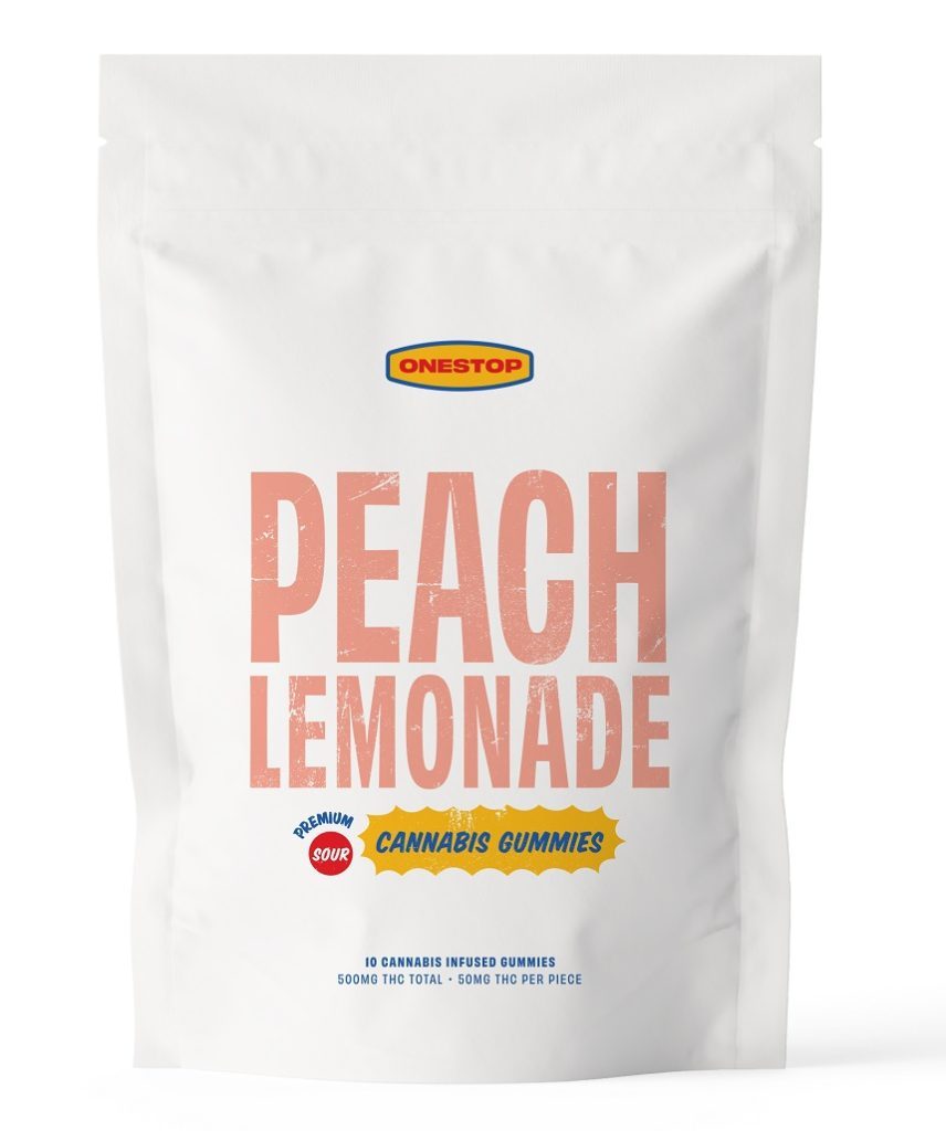 OneStop – Sour Peach Lemonade THC Gummies 500mg