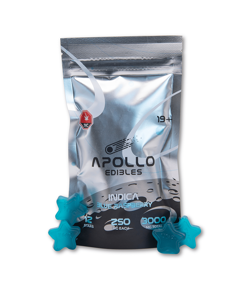 Apollo – Shooting Stars Gummies – Blue Raspberry – Indica – 3000mg THC