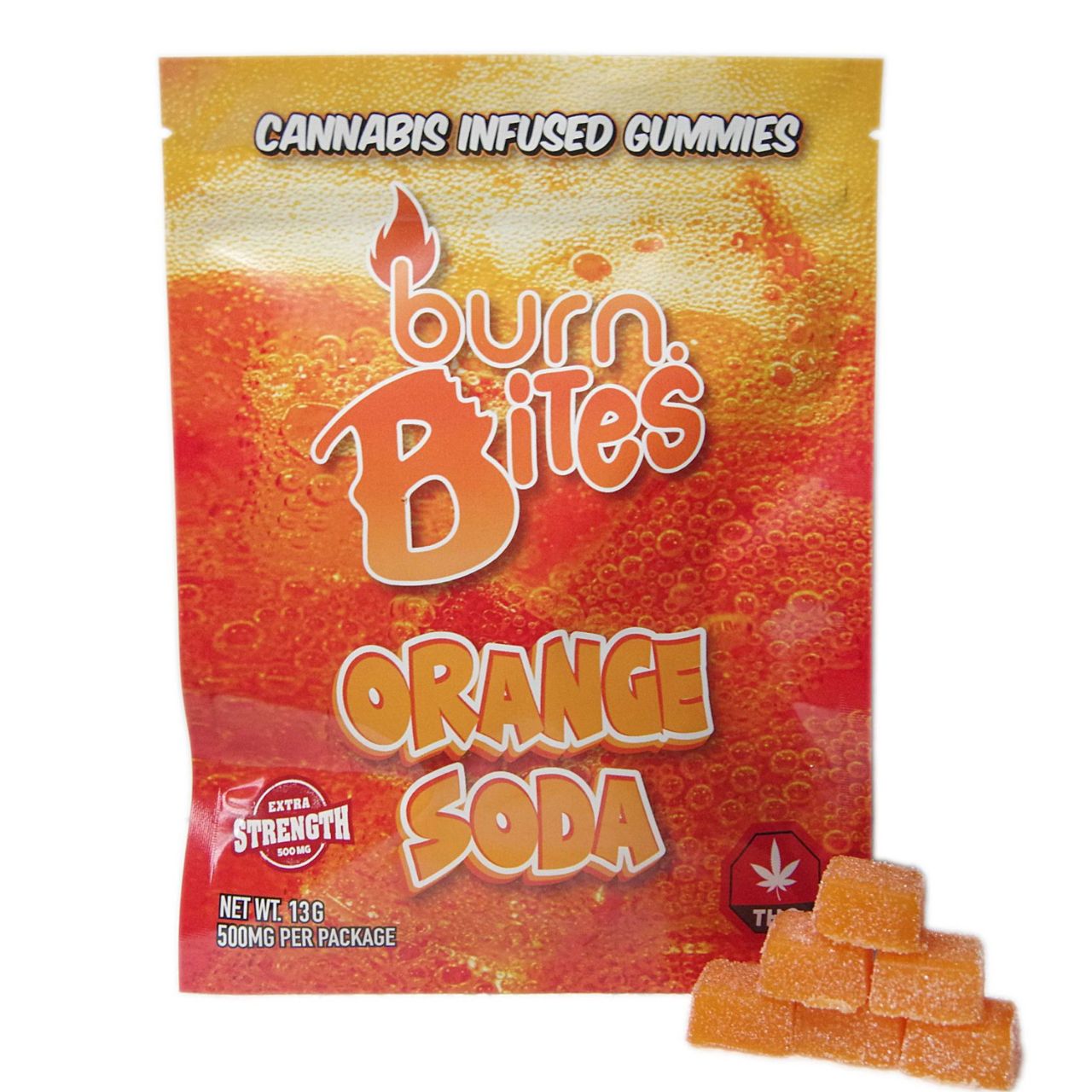 Burn Bites Orange Soda – 250 mg Gummies