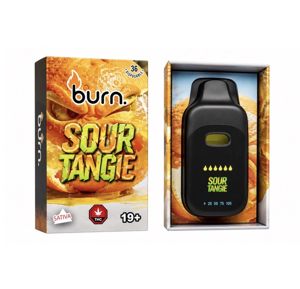 3G Burn LCD Disposable – Sour Tangie — Sativa