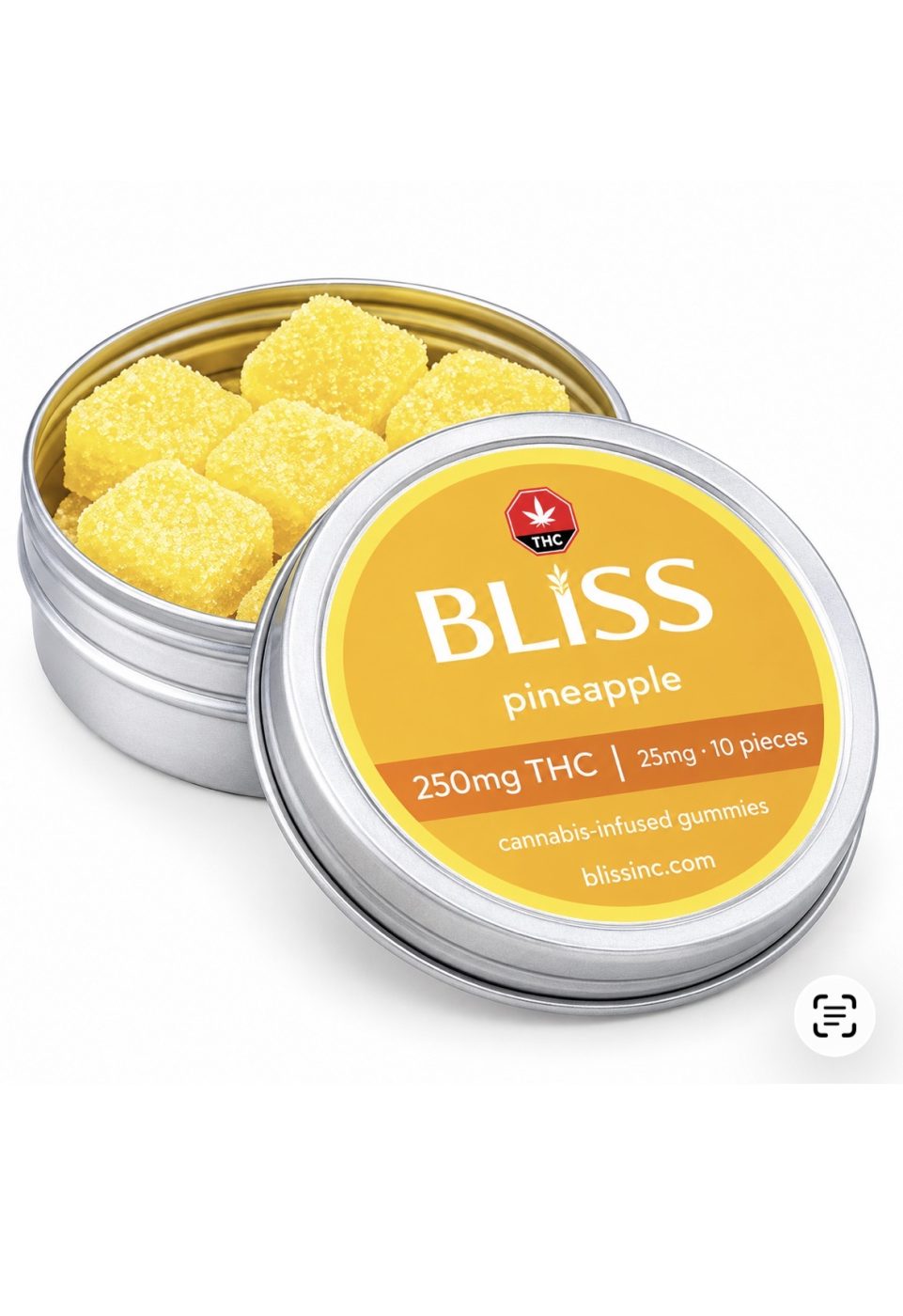 BLISS EDIBLES 250MG THC – PINEAPPLE