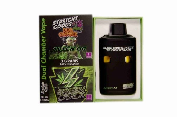 Straight Goods 6g Dual Chamber Vape – Alien OG + Green Crack